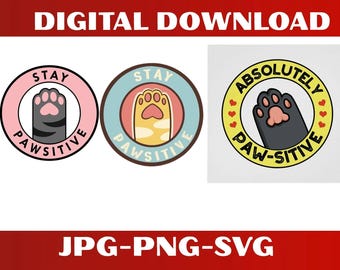 Paw Print SVG\ Pet Paw Facts Cut File\ Dog Cat Lover Cricut Design