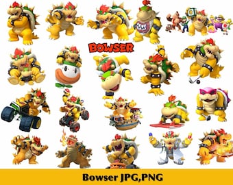 Bowser PNG Clipart: Gaming Villain Character Design (Digital Download)