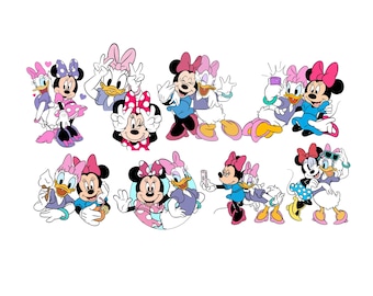 Daisy Minnie Mouse PNG: Cartoon Friends Clipart (Digital Download)
