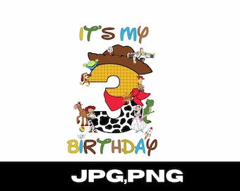 Toy Story 3rd Birthday PNG: Cartoon Number 3 Clipart (Digital Download)