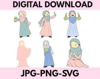 Hijab Girl SVG\ Muslim Woman Cut File\ Islamic Fashion Cricut Design