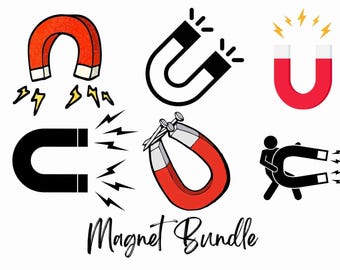Magnet SVG\ Horseshoe Magnet SVG\ Science Clipart Cut File\ Cricut STEM Design