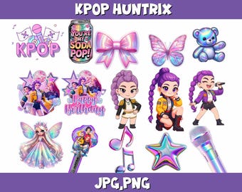 Kpop Idol Clipart PNG: Korean Pop Music Fan Design (Digital Download)