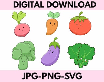 Vegetable SVG\ Healthy Food Cut File\ Fresh Veggie Cricut Silhouette Design