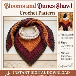Autumn Harvest Shawl Crochet Pattern, Textured Post Stitch Wrap, Handmade Crochet Projects for Beginners, Herringbone Double Crochet