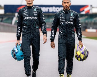 Combinaison De Karting Mercedes F1 Imprimée - Style Hamilton 2020