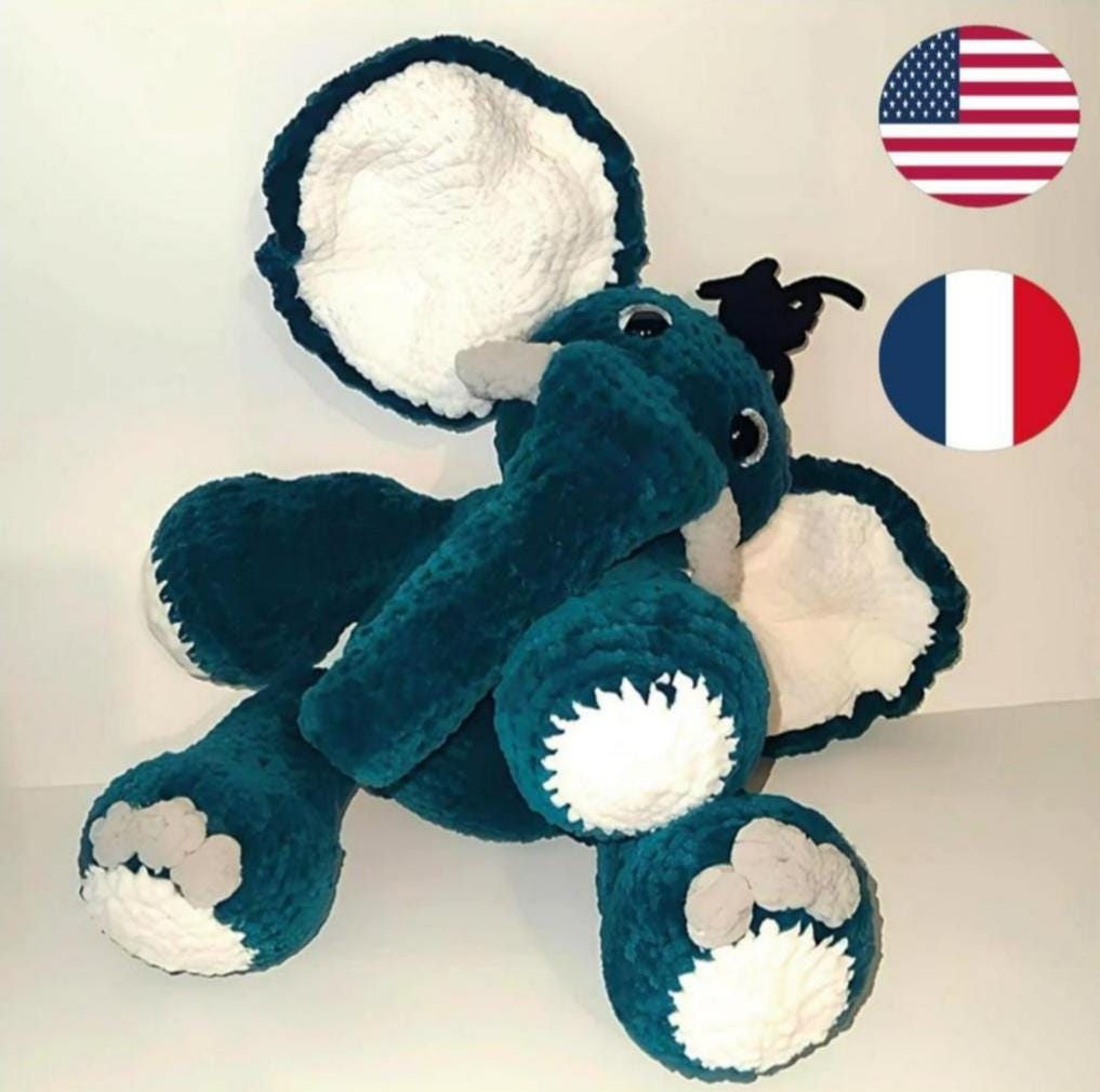30 Elephant Crochet Patterns for Amigurumi, Plushies, Loveys, and Nursery Decor 20 Amigurumi Elephant Plushie Pattern, EN/FR