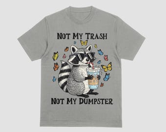 Snarky Raccoon PNG: Funny Sarcastic Retro Floral Design (Editable File)