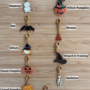 Fall / Halloween Charms | Add-On for Badge Reels, Keychains, Wristlets | Pumpkin, Ghost, Cat, Leaf & More | Cute Autumn Accessories bild 8