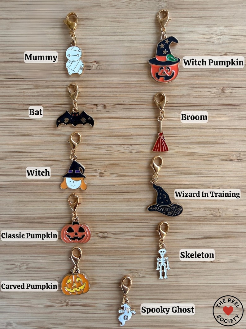 Fall / Halloween Charms | Add-On for Badge Reels, Keychains, Wristlets | Pumpkin, Ghost, Cat, Leaf & More | Cute Autumn Accessories bild 8