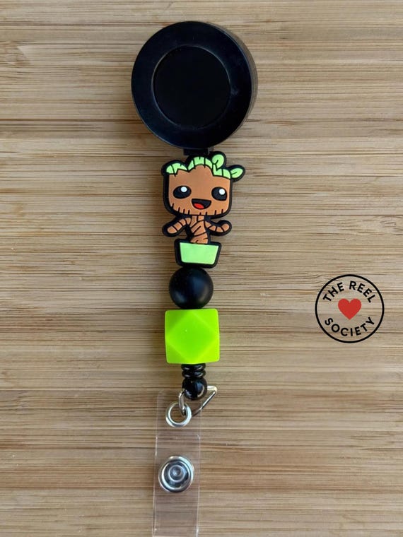Tree Sprout Badge Reel | Cute Plant Character Badge Holder | Funny Nurse Badge Reel | Retractable ID Holder | Healthcare Gift