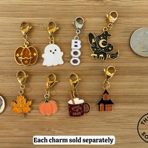 Fall / Halloween Charms | Add-On for Badge Reels, Keychains, Wristlets | Pumpkin, Ghost, Cat, Leaf & More | Cute Autumn Accessories bild 2