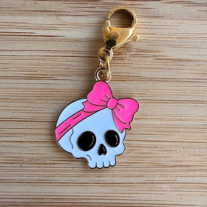 Fall / Halloween Charms | Add-On for Badge Reels, Keychains, Wristlets | Pumpkin, Ghost, Cat, Leaf & More | Cute Autumn Accessories Girly Skull