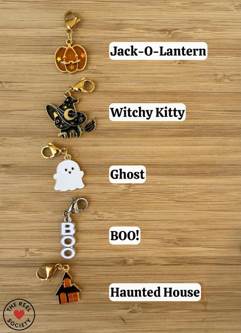 Fall / Halloween Charms | Add-On for Badge Reels, Keychains, Wristlets | Pumpkin, Ghost, Cat, Leaf & More | Cute Autumn Accessories bild 7