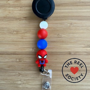 Spider-Man Badge Reel: Superhero Beaded Retractable ID Holder