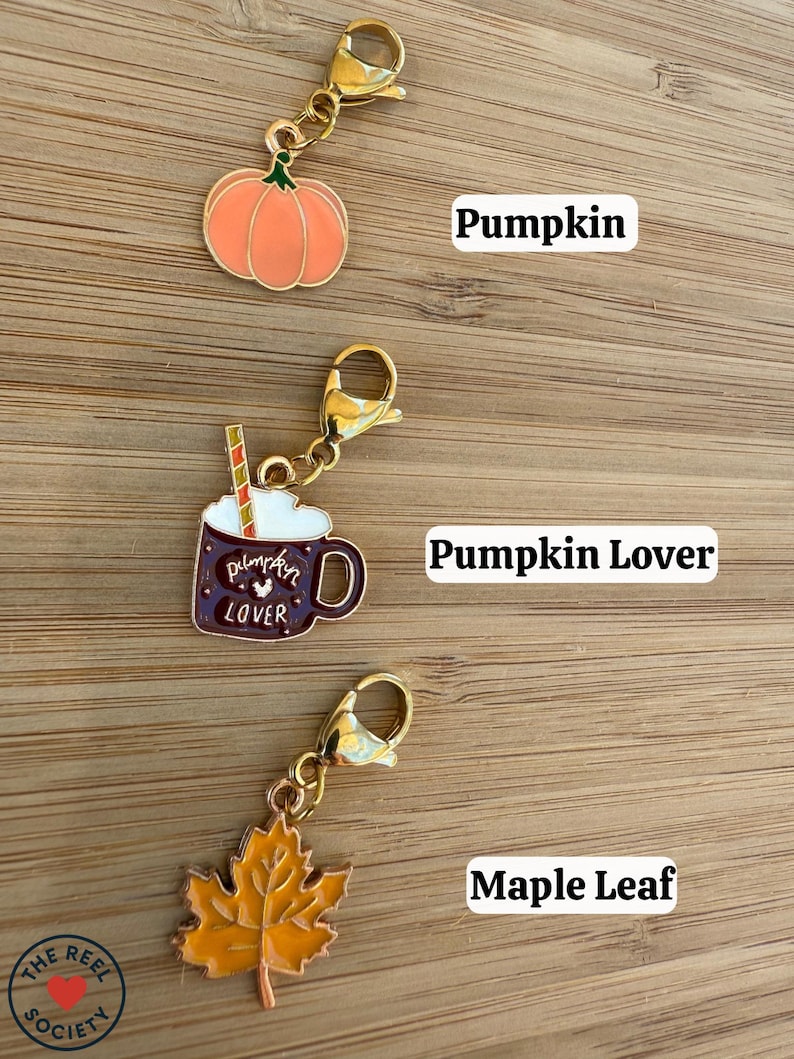 Fall / Halloween Charms | Add-On for Badge Reels, Keychains, Wristlets | Pumpkin, Ghost, Cat, Leaf & More | Cute Autumn Accessories bild 6