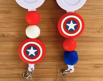Superhero Shield Badge Reel, Hero Inspired ID Badge Holder for Nurse, Teacher, Office Staff, Fast Shipping
