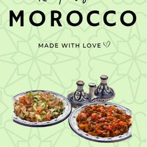 Moroccan Food Recipies Recettes Cuisine Marocaine Maroc Salades marocaines - 5 Traditional Dishes + Bonus Recipe - Instant Download