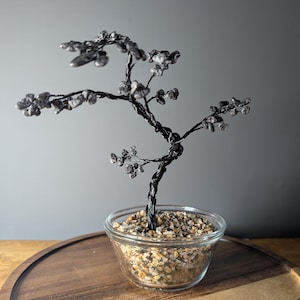 Basalt Lava Rock Crystal Bonsai-Style Tree