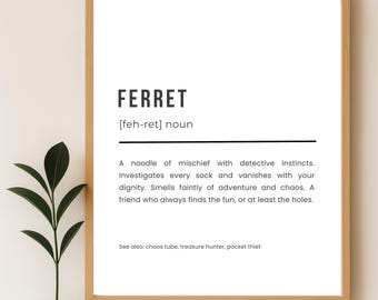 Ferret Print: Quirky Pet Definition Art | Digital Download