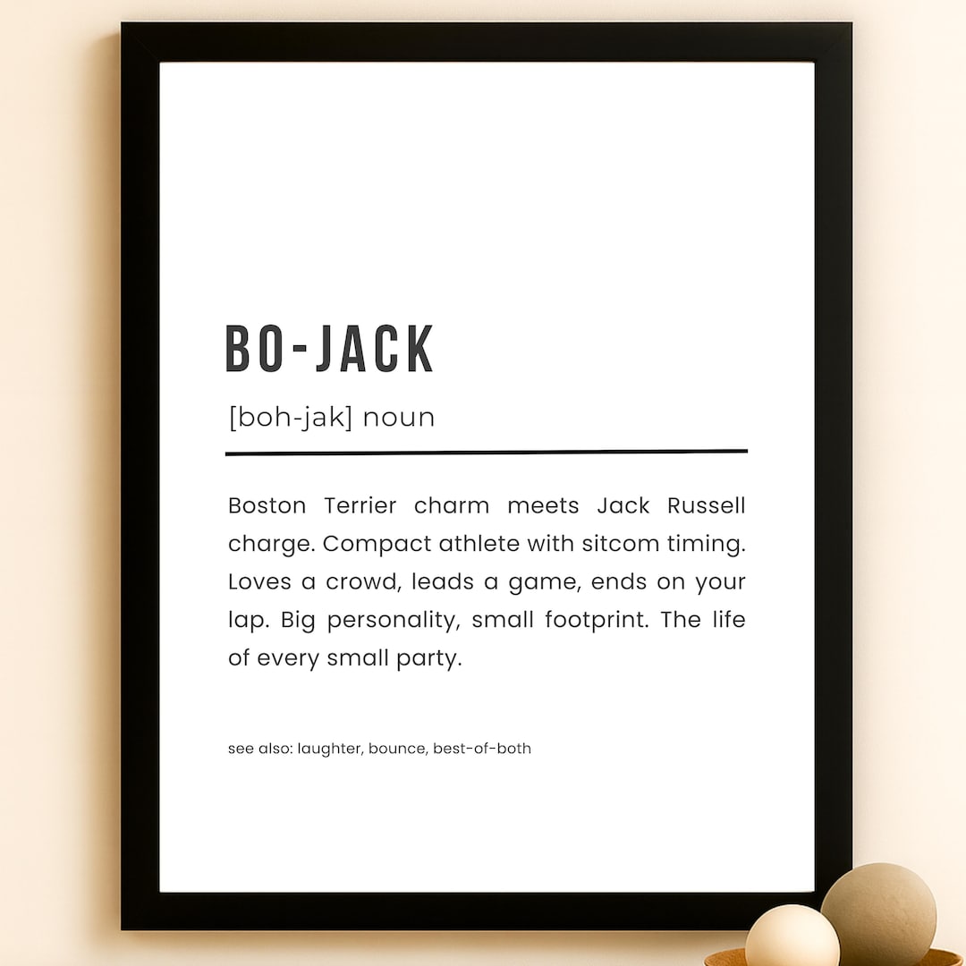 Bo-jack Print: Quirky Pet Definition Art | Digital Download - Etsy