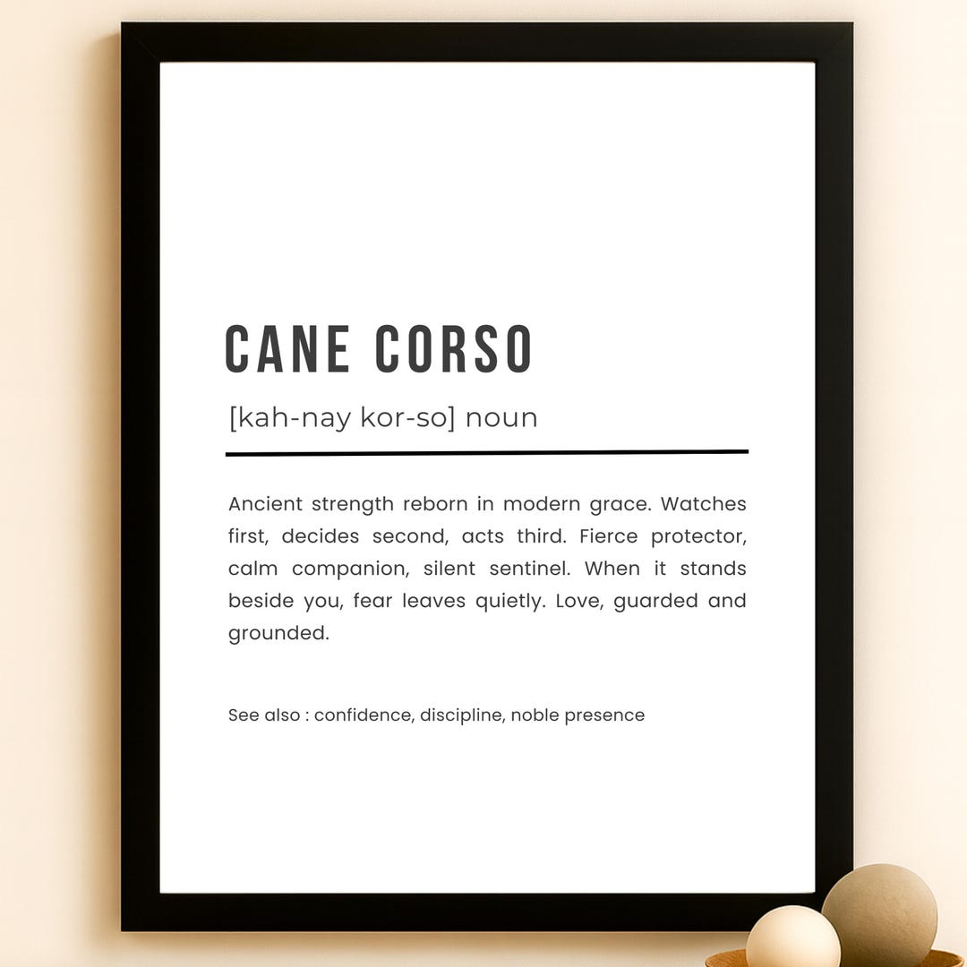 Cane Corso Print: Quirky Pet Definition Art | Digital Download - Etsy