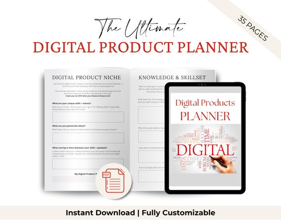 Digital Product Planner Workbook: Online Business Guide (Printable PDF Download)