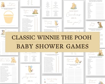 Winnie the Pooh Baby Shower Games Bundle: 48 Printable Games (PDF Download