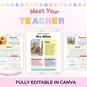 Meet the Teacher & Student Canva Template Bundle: Back to School Posters (Digital Download)