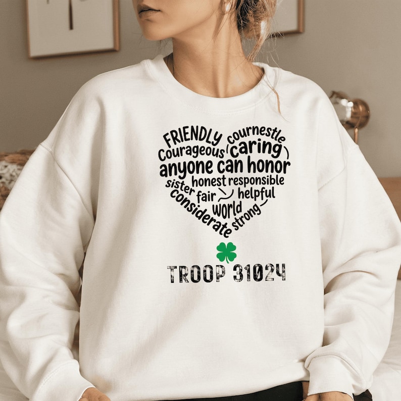 Personalized Troop Girl Scout Shirt, Custom Name Heart-Law Design, Leader Mom Tee, Camp Gift image 4