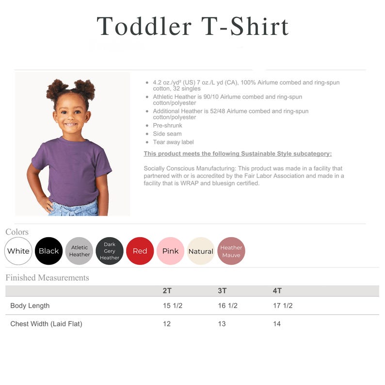 a young girl wearing a purple toddler T-shirt.