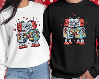 Retro Love Robot Shirt | Time Travel Valentine Sweatshirt | Sci-Fi Heart Machine Tee
