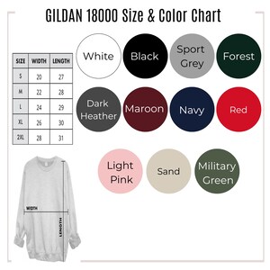 The image is a GILDAIN 1800 Size and Color Chart, which includes a table with different sizes and corresponding colors. The chart provides a visual representation of the available sizes and colors for the GILDAIN 1800.