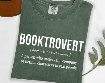 Camiseta Booktrovert, club de lectura, bibliotecario, profesor, nerd, lector, introvertido, diccionario, cita, regalo