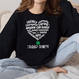 Personalized Troop Girl Scout Shirt, Custom Name Heart-Law Design, Leader Mom Tee, Camp Gift image 5