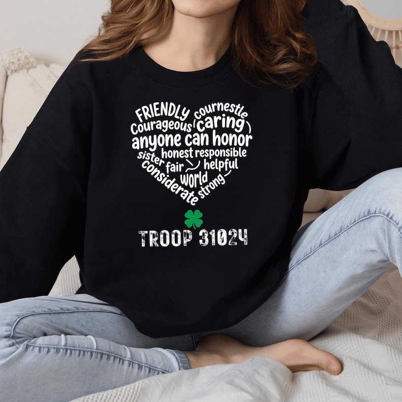 Personalized Troop Girl Scout Shirt, Custom Name Heart-Law Design, Leader Mom Tee, Camp Gift image 5