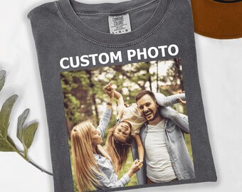 Camiseta con foto personalizada, subir imagen, foto personalizada, cara, logotipo, regalo, foto de cumpleaños, camiseta