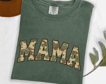 Camiseta universitaria de camuflaje MAMA, regalo para mamá, Día de la Madre