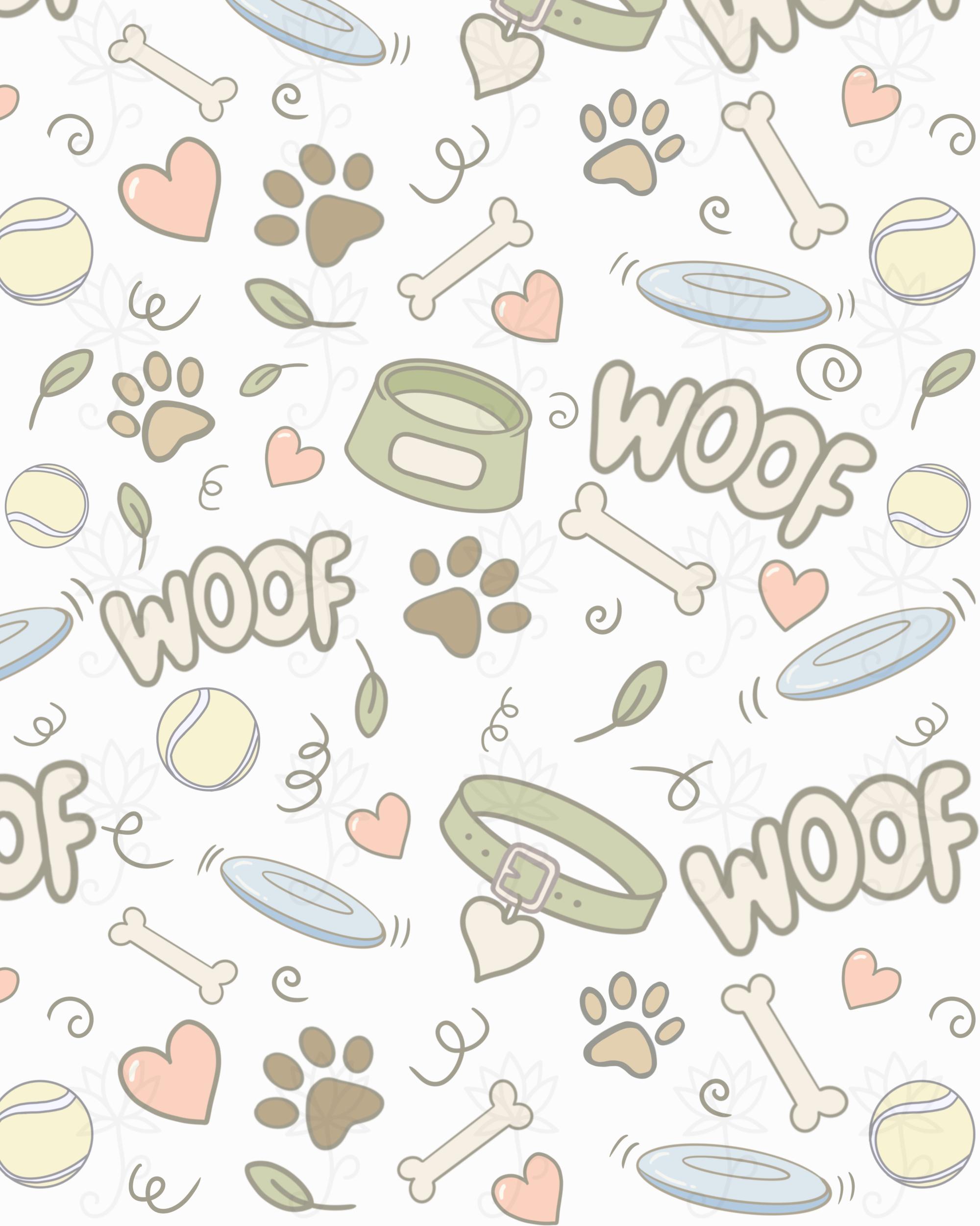 Transparent Dogs Pattern Dog Seamless Pattern | Personalized Pet Gift | Paw Prints Bones Digital ...