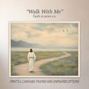 Walk With Me, LDS Art, Modern Jesus Christ Artwork, Christian Wall Art, Framed LDS Art, Modern Christian Art, Jesus Walking Path
