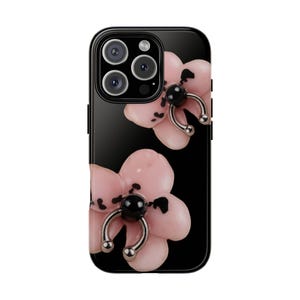 Orchid Tough Phone Case, Aesthetic Floral Protective Case For Girls, Flower Design, Pierced Orchid