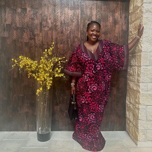 African Ankara dress with aso oke | Free size dress