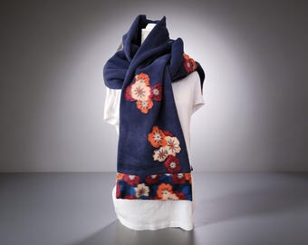 Cachecol de lã com tema de outono aconchegante