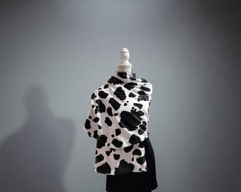 Soft Minky Cow Print Shawl