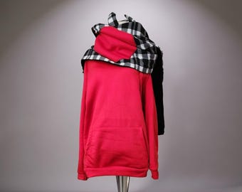 Cachecol grosso e aconchegante com um grande coração