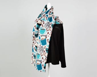 Cachecol de lã artesanal para amantes de café