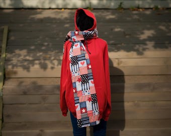 Cachecol acolchoado feito à mão nos EUA