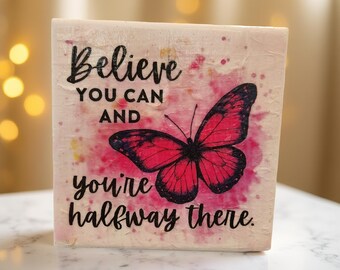 Presente de apoio à recuperação – Porta-copos inspiradores feitos à mão (1 peça)