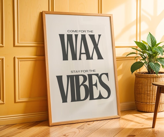 Beauty Salon Wall Art: Waxing Studio Decor Black And White Typography Print
