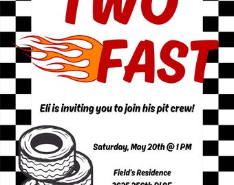 Two Fast Birthday Invitation